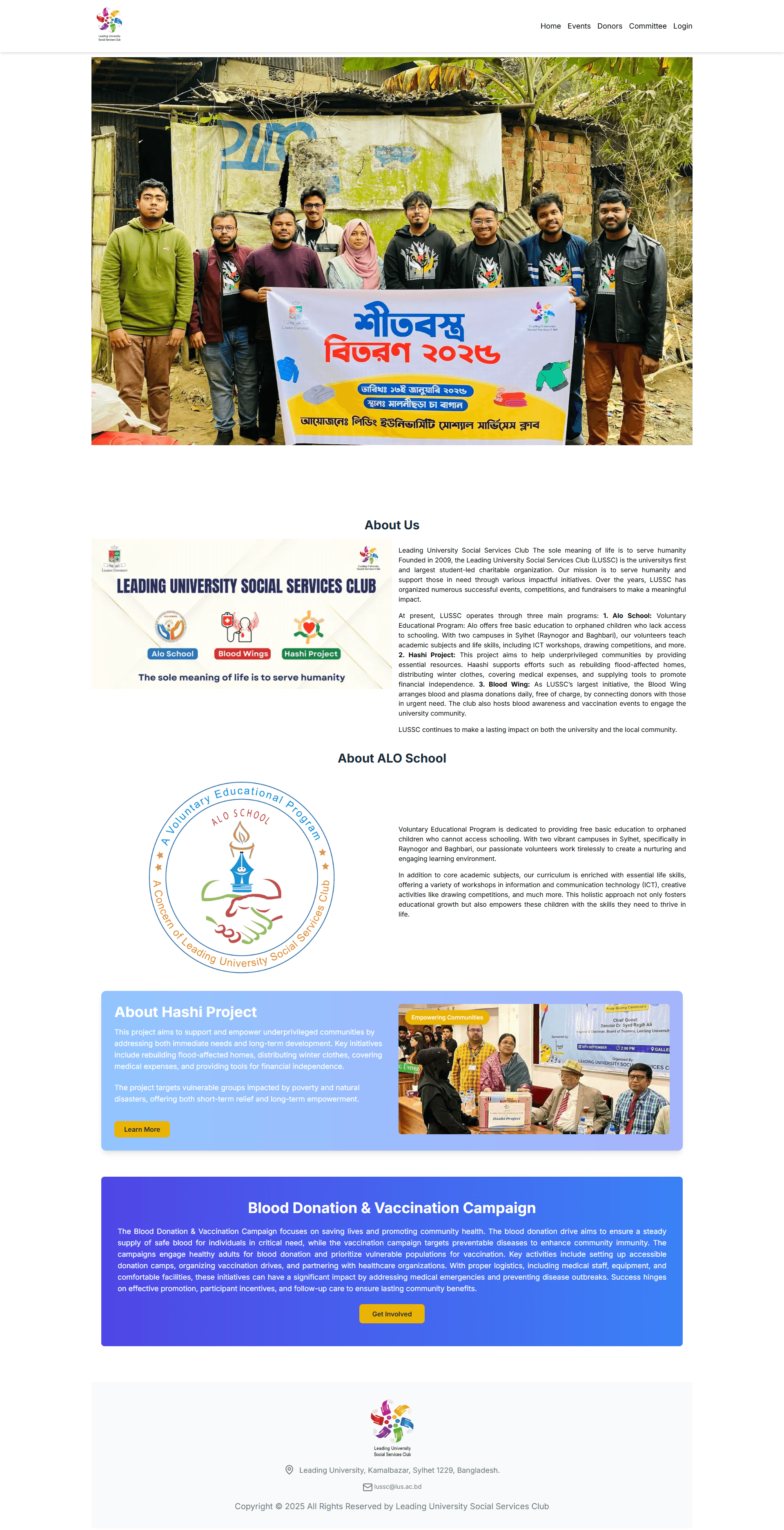 Leading University Social Service Club